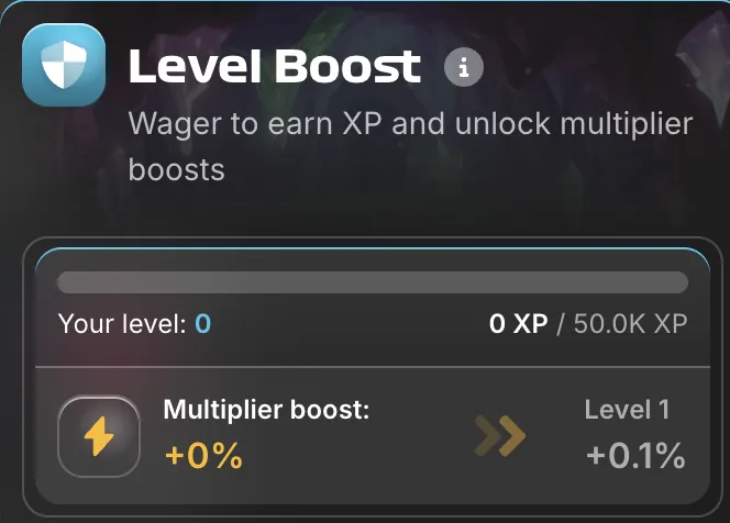 Stairpong player level boost showing XP progression and multiplier rewards